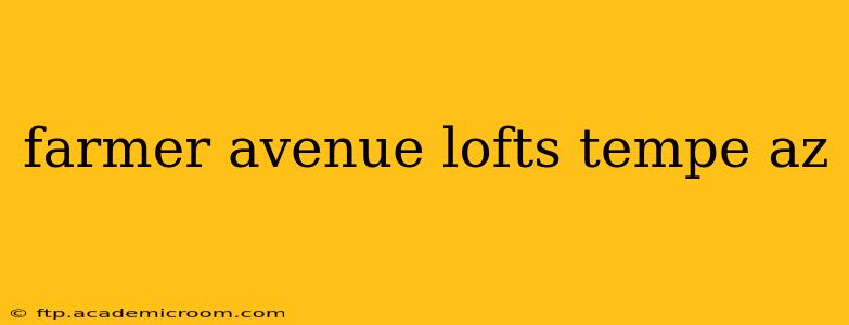 farmer avenue lofts tempe az