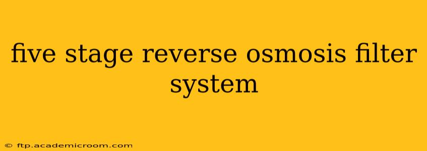 five stage reverse osmosis filter system