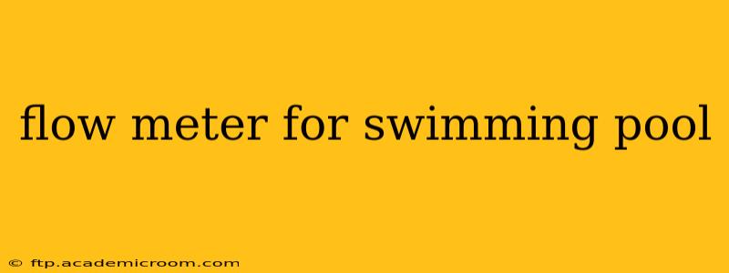 flow meter for swimming pool