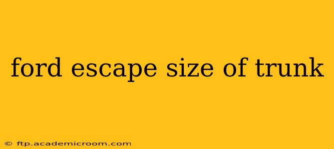 ford escape size of trunk