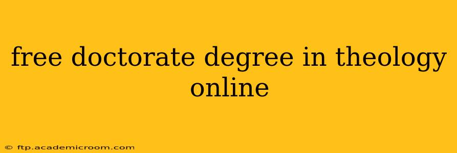 free doctorate degree in theology online