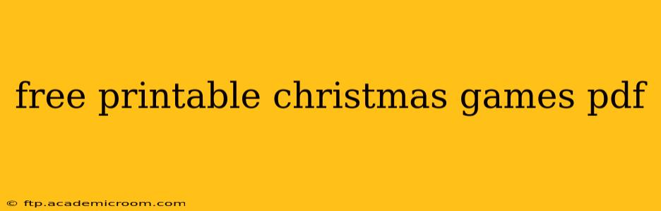 free printable christmas games pdf