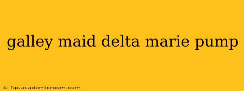 galley maid delta marie pump