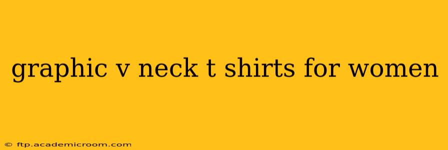 graphic v neck t shirts for women