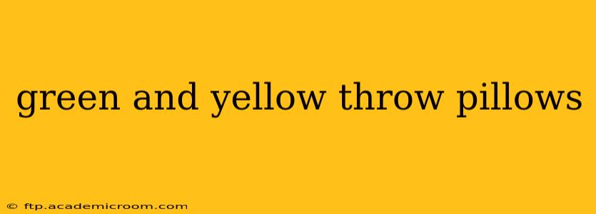green and yellow throw pillows