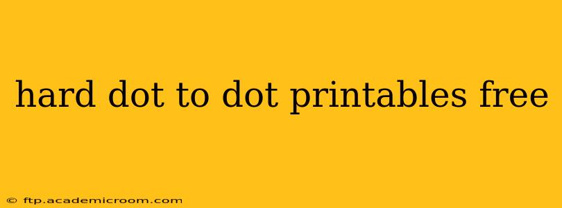 hard dot to dot printables free