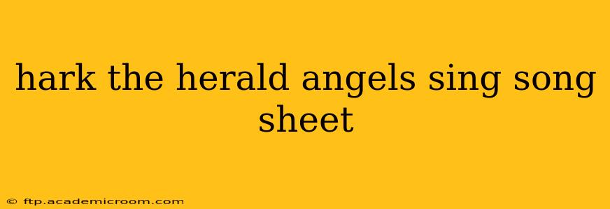 hark the herald angels sing song sheet