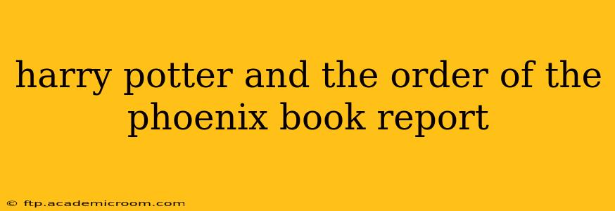 harry potter and the order of the phoenix book report
