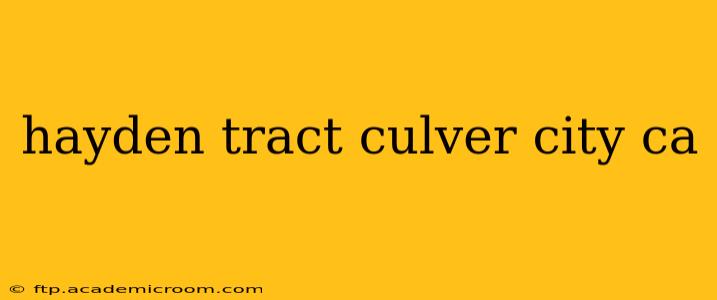 hayden tract culver city ca