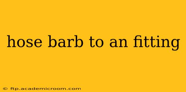 hose barb to an fitting