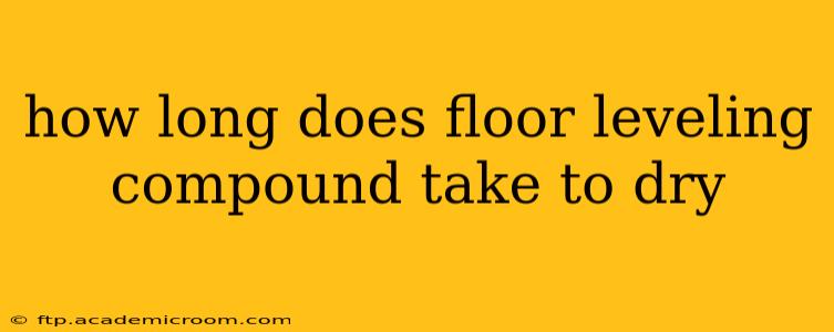 how long does floor leveling compound take to dry