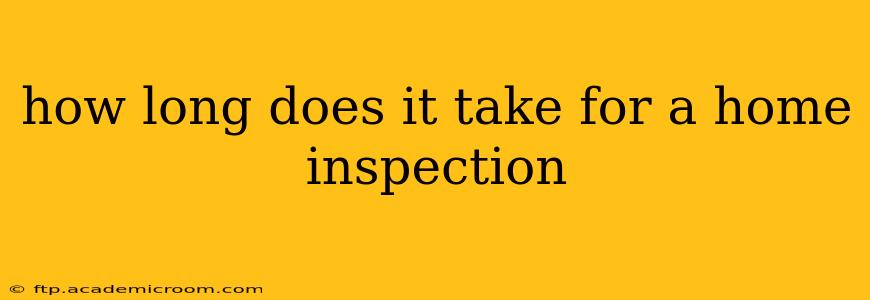 how long does it take for a home inspection