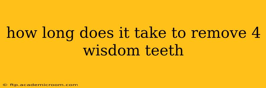 how long does it take to remove 4 wisdom teeth