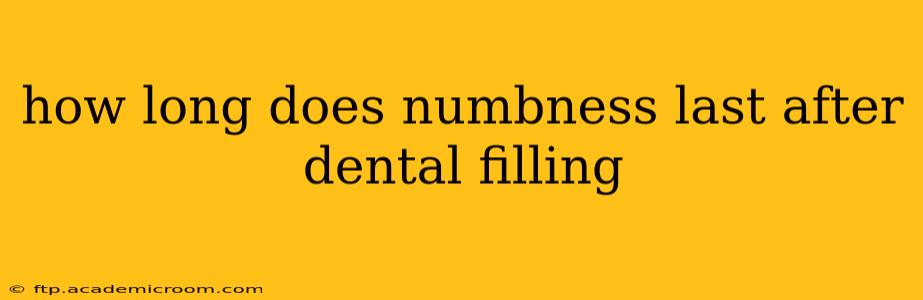 how long does numbness last after dental filling