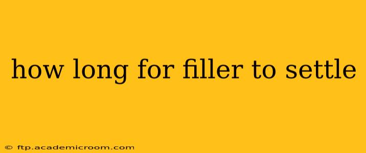 how long for filler to settle