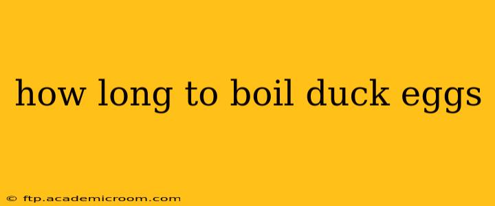 how long to boil duck eggs