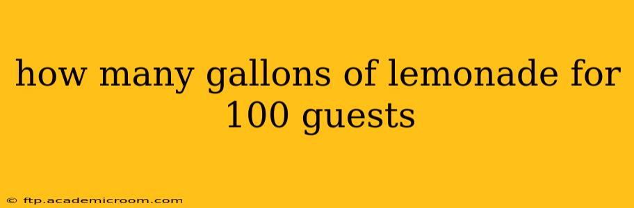 how many gallons of lemonade for 100 guests
