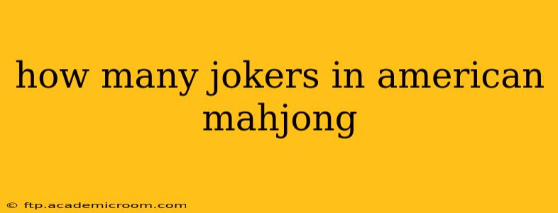 how many jokers in american mahjong