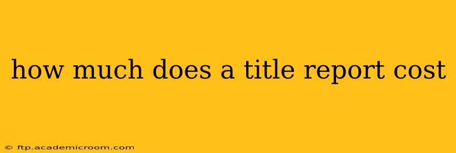 how much does a title report cost