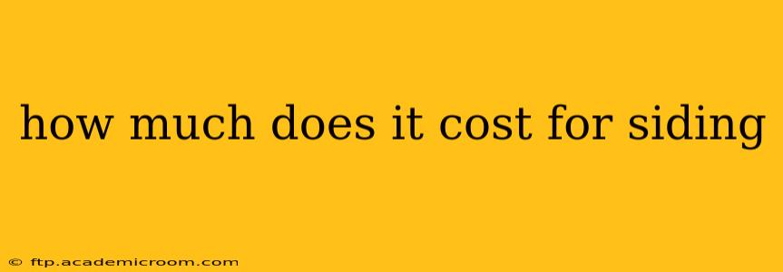how much does it cost for siding
