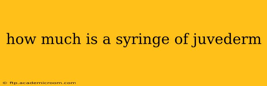 how much is a syringe of juvederm