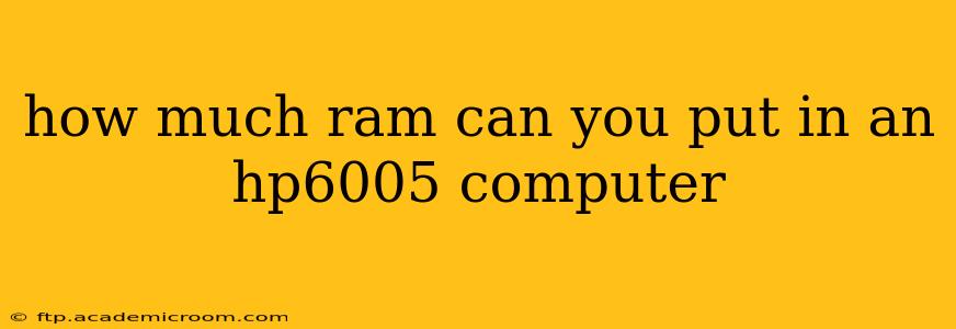 how much ram can you put in an hp6005 computer