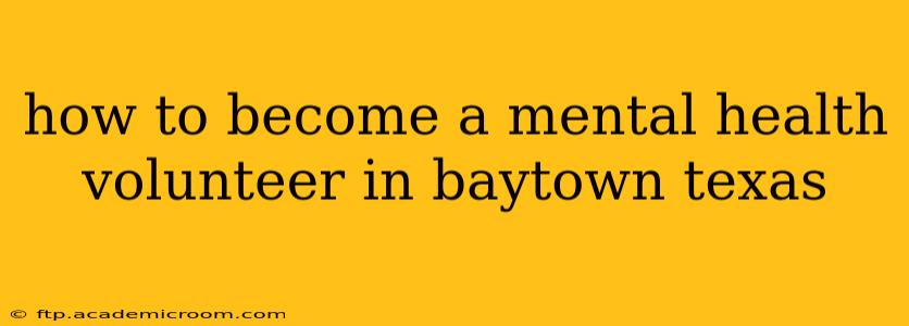 how to become a mental health volunteer in baytown texas