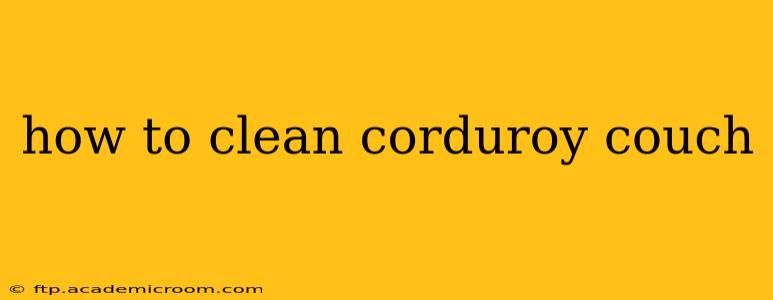 how to clean corduroy couch