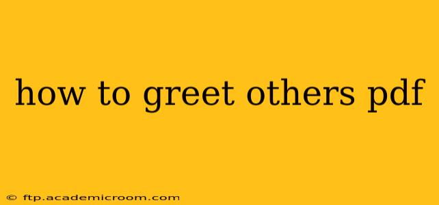 how to greet others pdf
