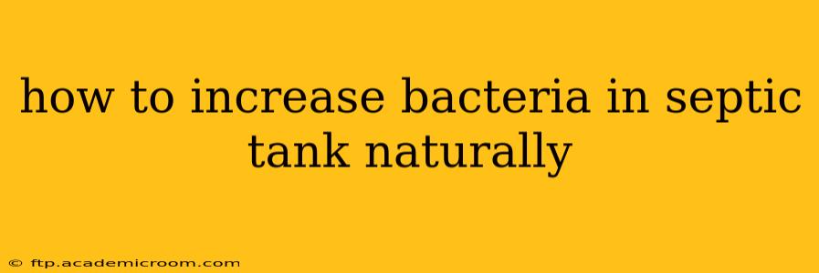 how to increase bacteria in septic tank naturally