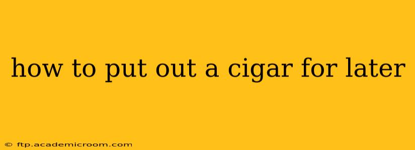 how to put out a cigar for later