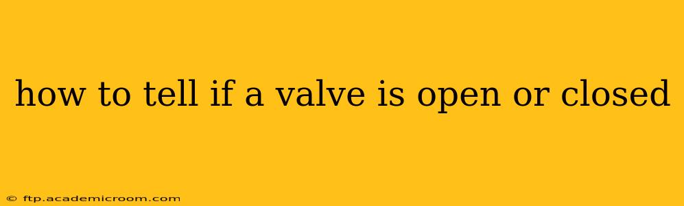 how to tell if a valve is open or closed