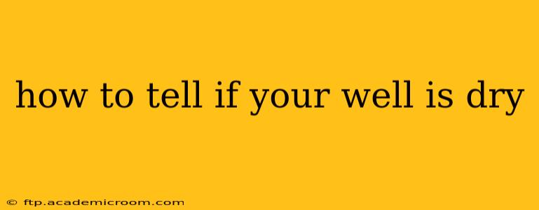 how to tell if your well is dry