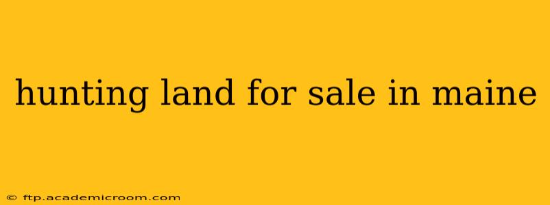 hunting land for sale in maine