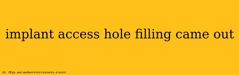 implant access hole filling came out