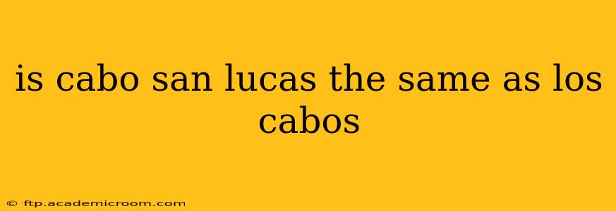 is cabo san lucas the same as los cabos