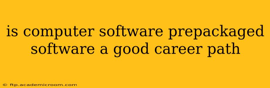 is computer software prepackaged software a good career path