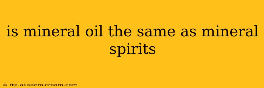 is mineral oil the same as mineral spirits