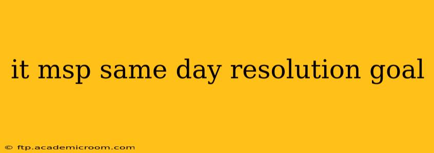 it msp same day resolution goal
