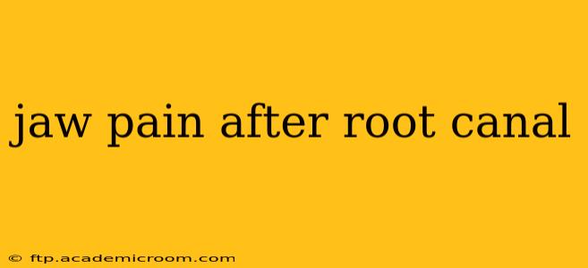 jaw pain after root canal