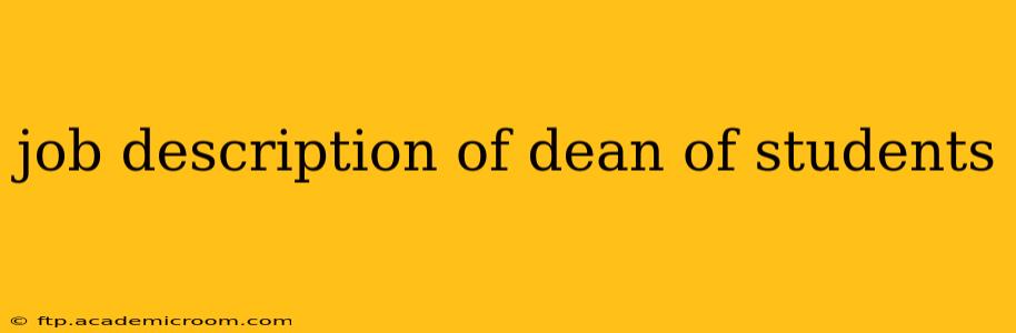 job description of dean of students