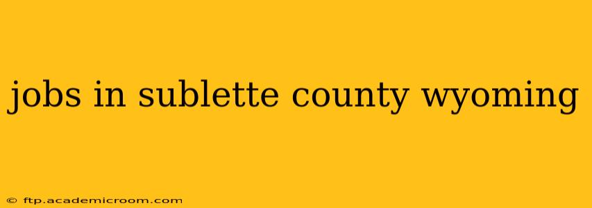 jobs in sublette county wyoming