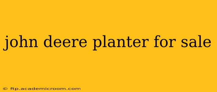 john deere planter for sale