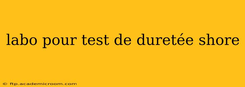 labo pour test de duretée shore