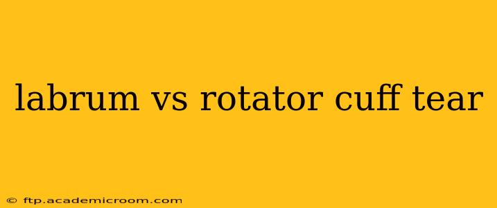 labrum vs rotator cuff tear