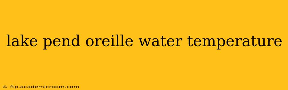 lake pend oreille water temperature