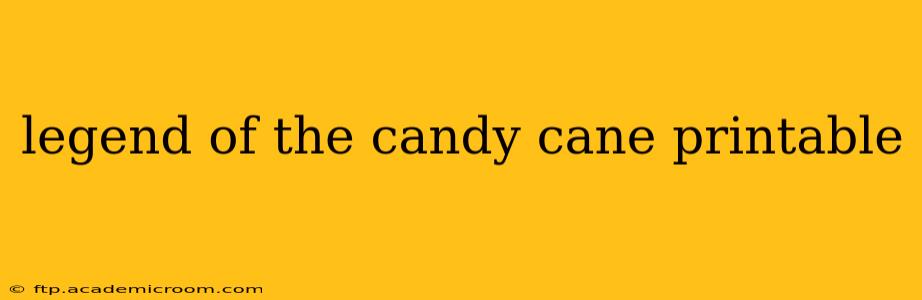 legend of the candy cane printable