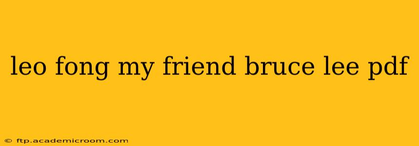 leo fong my friend bruce lee pdf