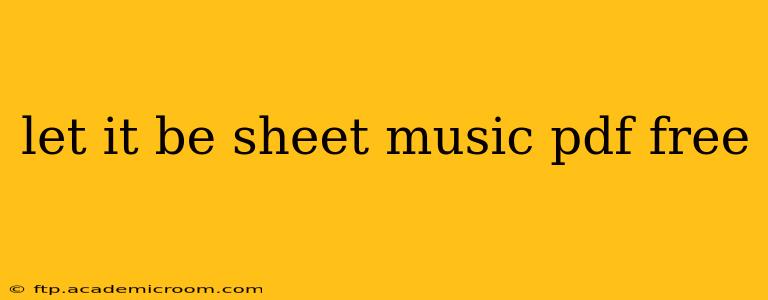 let it be sheet music pdf free