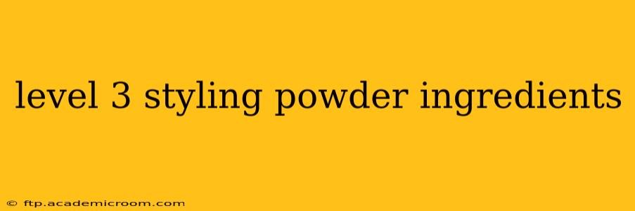 level 3 styling powder ingredients